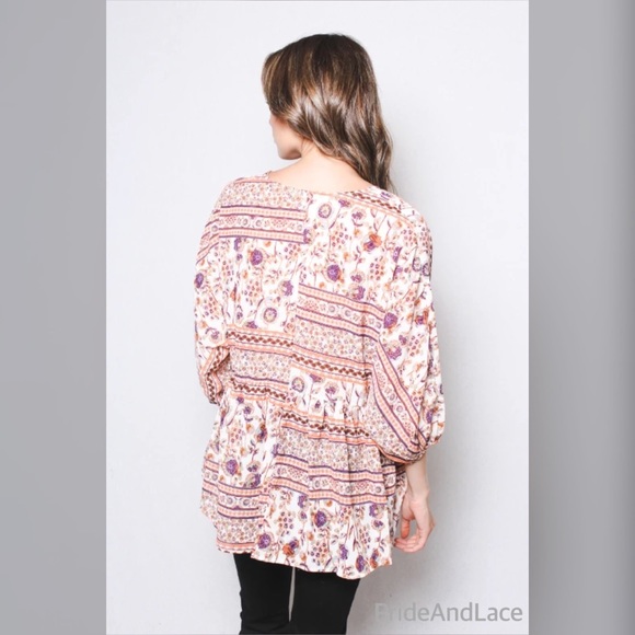 🆕 Half Sleeve Tied Neck Woven Chiffon Top - Picture 4 of 5